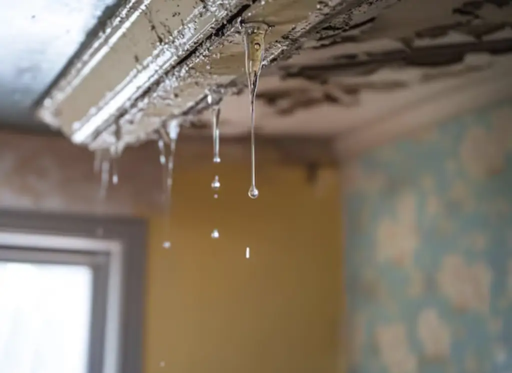 Water dripping from ceiling fixture