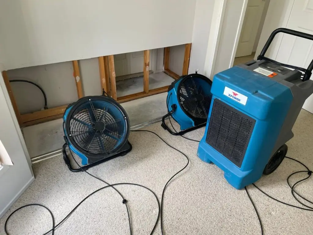 Fans and equipment for drying walls