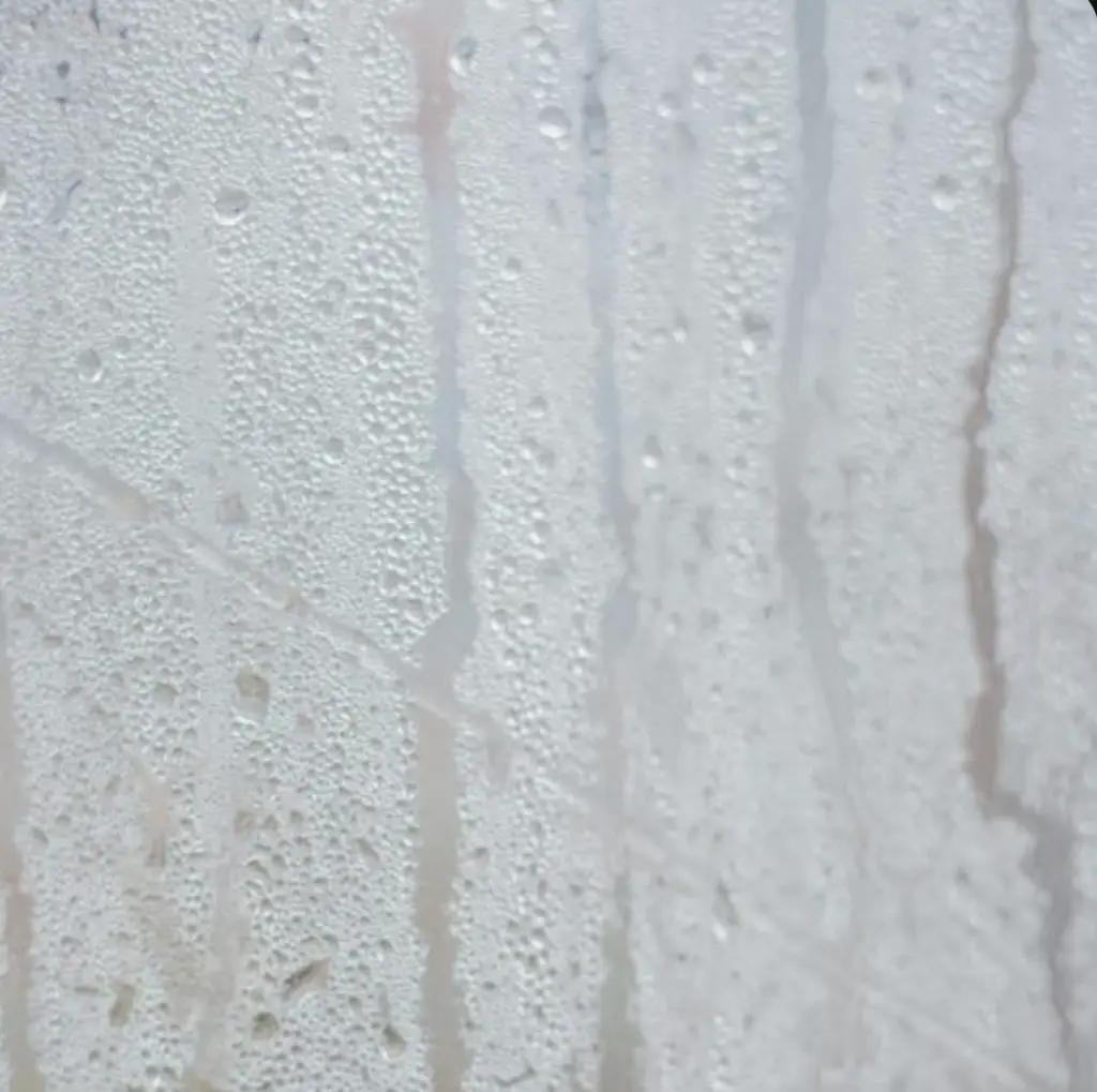 Condensation on a glass surface